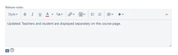 Release Notes Field